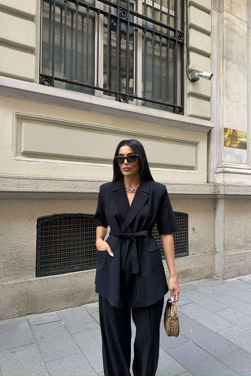ONE COLOR TROUSERS+JACKET WOMEN SET BLACK/ E ZEZE - 2