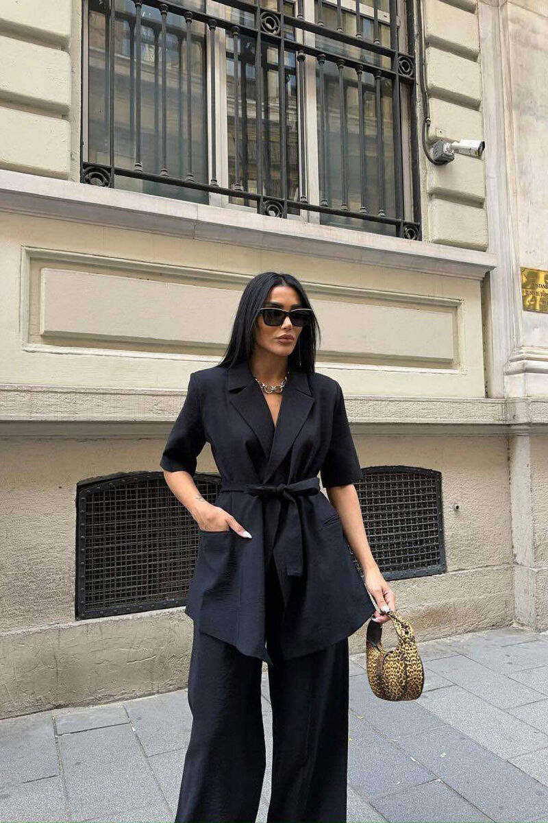 ONE COLOR TROUSERS+JACKET WOMEN SET BLACK/ E ZEZE - 3