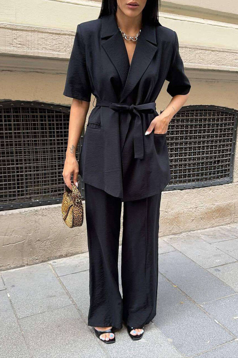 ONE COLOR TROUSERS+JACKET WOMEN SET BLACK/ E ZEZE - 6