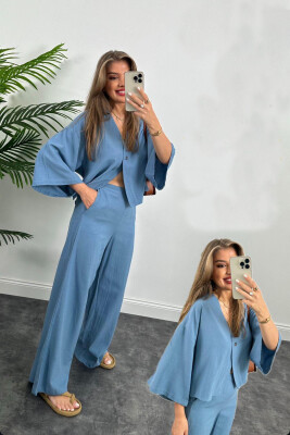 ONE COLOR TROUSERS+JACKET WOMEN SET LIGHTBLUE/BZ 