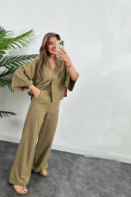 ONE COLOR TROUSERS+JACKET WOMEN SET OLIVE/ULLI 