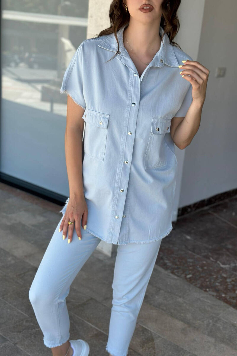 ONE COLOR TROUSERS+SHIRT WOMEN SET LIGHTBLUE/BZ - 4