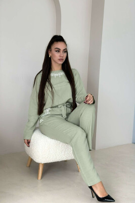 ONE COLOR TROUSERS+SWEATSHIRT WOMEN SET MINT/MENTE 