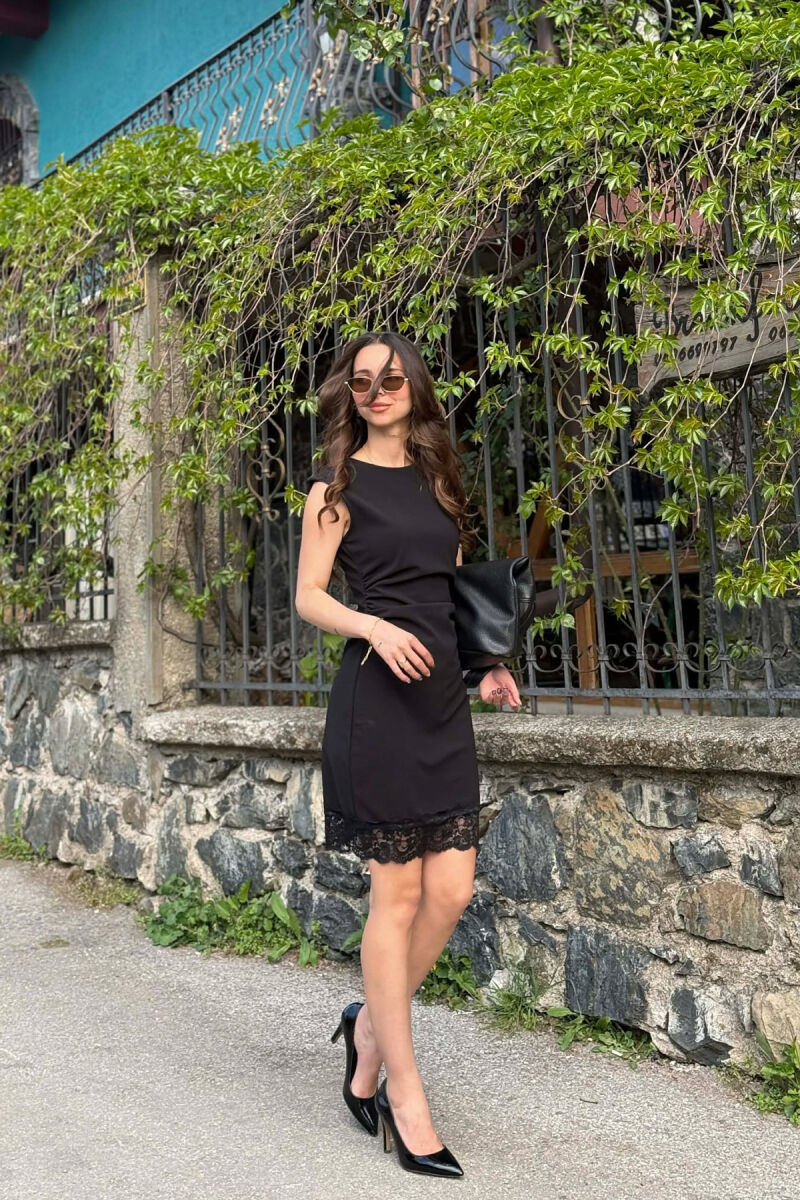 ONE COLOR TULLE DETAIL WOMAN DRESS BLACK/ E ZEZE - 2