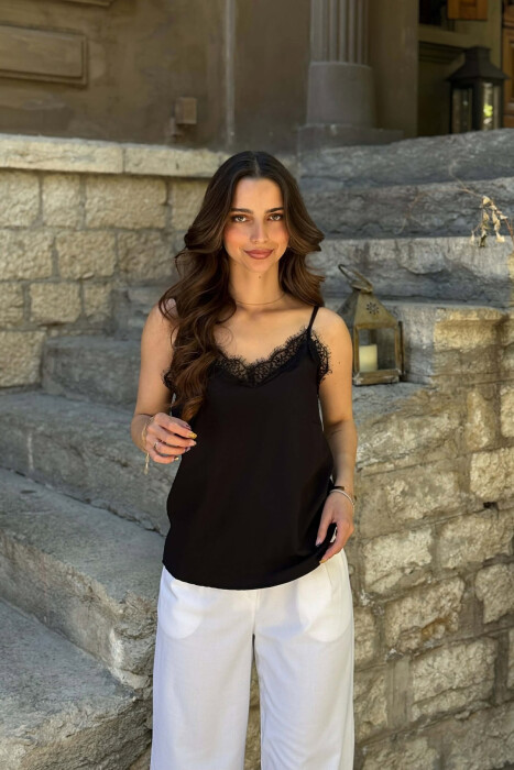 KANATJERE ME DETAJ DANTELLE PER FEMRA NE NGJYRE TE ZEZE - KLAUDIO FASHION