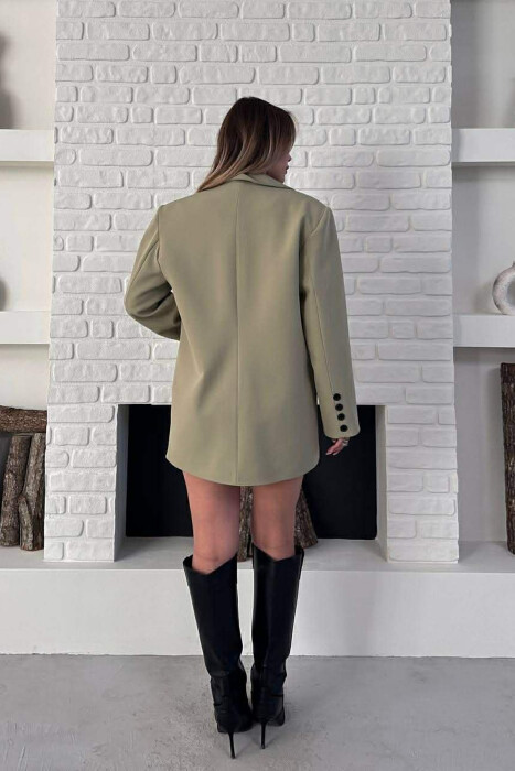 ONE COLOR TWO BUTTONS CLASSIC WOMAN JACKET MINT/MENTE - 5