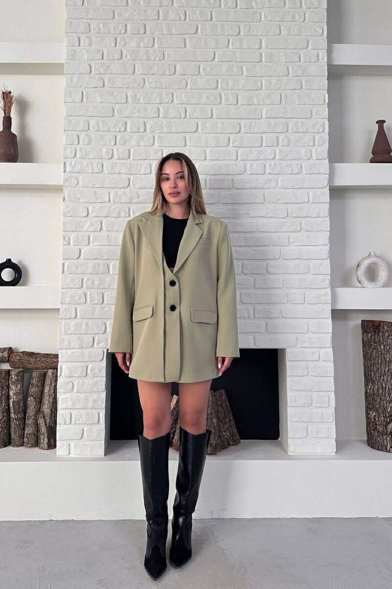 ONE COLOR TWO BUTTONS CLASSIC WOMAN JACKET MINT/MENTE - 7