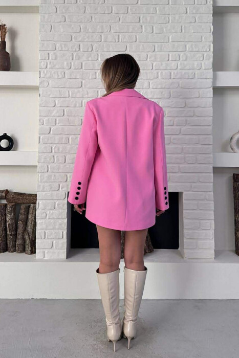 ONE COLOR TWO BUTTONS CLASSIC WOMAN JACKET PINK/ROZE - 4
