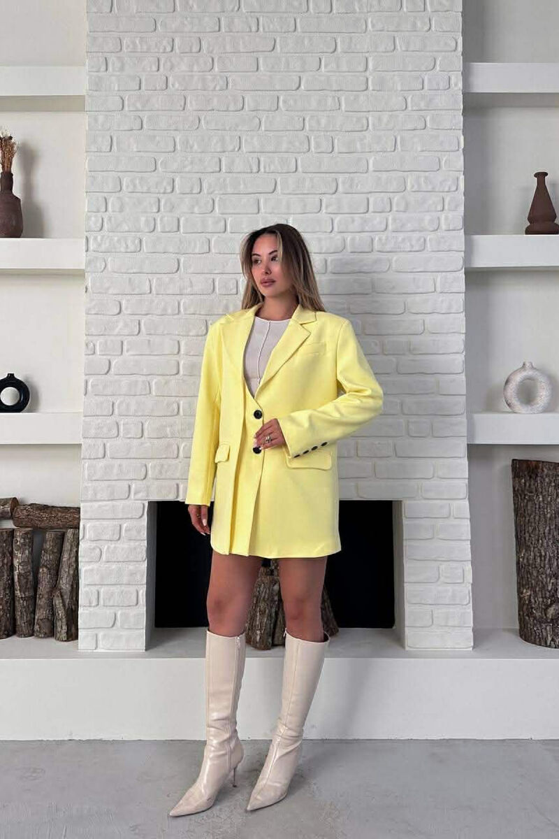 ONE COLOR TWO BUTTONS CLASSIC WOMAN JACKET YELLOW/E VERDHE - 6