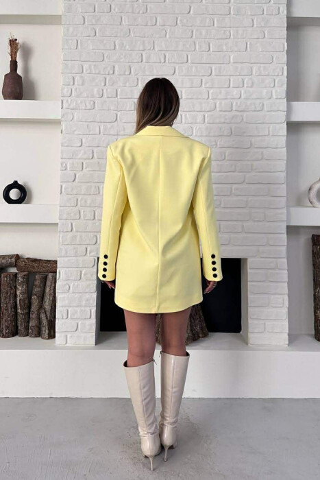 ONE COLOR TWO BUTTONS CLASSIC WOMAN JACKET YELLOW/E VERDHE - 7