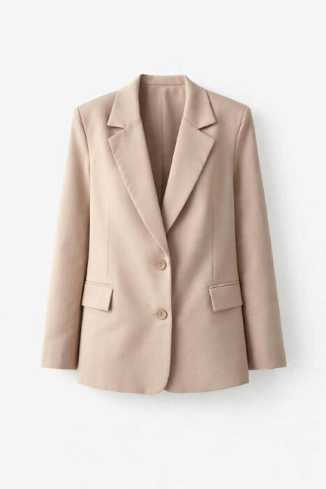 ONE COLOR TWO BUTTONS WOMAN JACKET BEIGE/BEZHE - 2