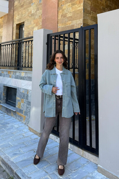 XHAKETE XHINS ME XHEPA NE PJESEN PARA PER FEMRA NE NGJYRE BLU TE ZBARDHUR - KLAUDIO FASHION