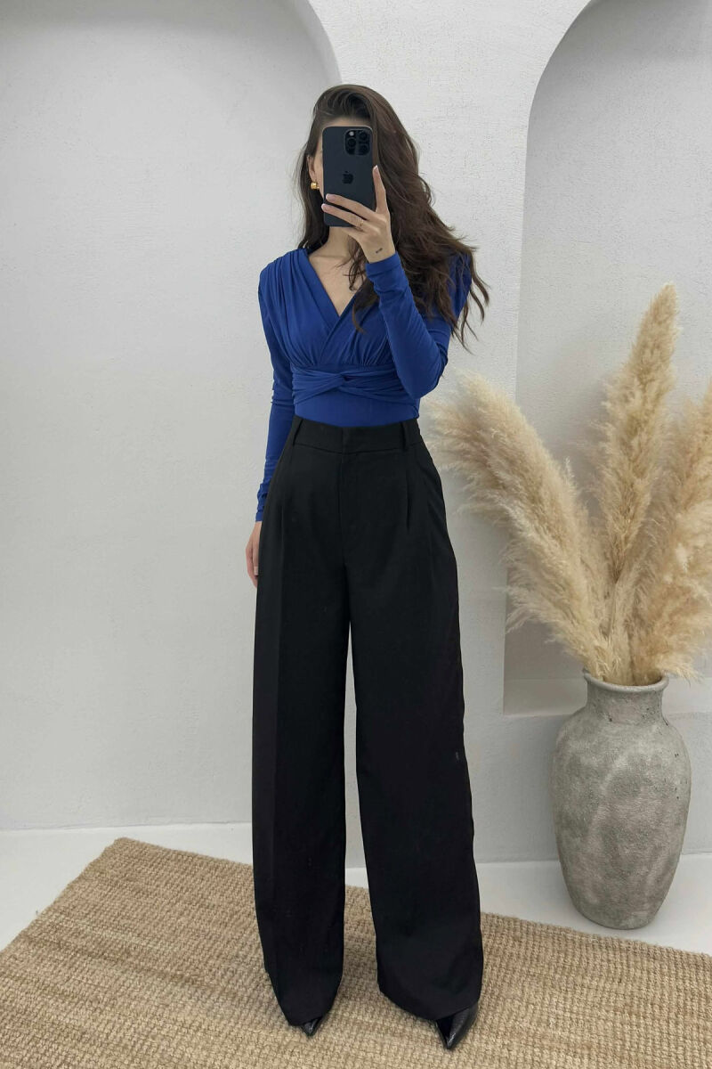 ONE COLOR V NECK WOMEN BODY BLUE/BLU - 1