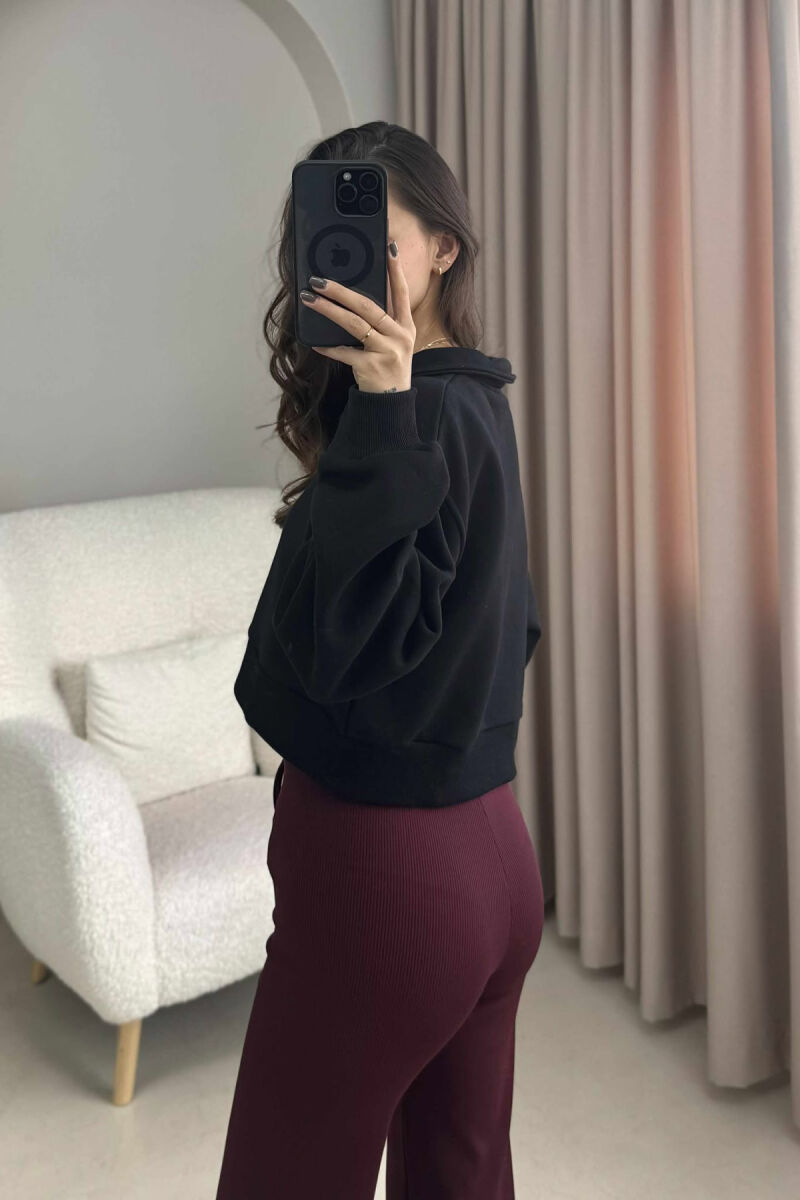 ONE COLOR POLO WOMEN SWEATSHIRT BLACK/ E ZEZE - 3