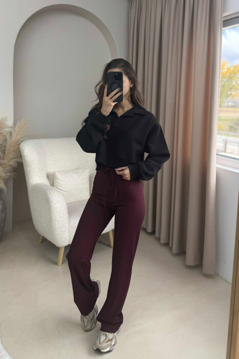 ONE COLOR POLO WOMEN SWEATSHIRT BLACK/ E ZEZE 