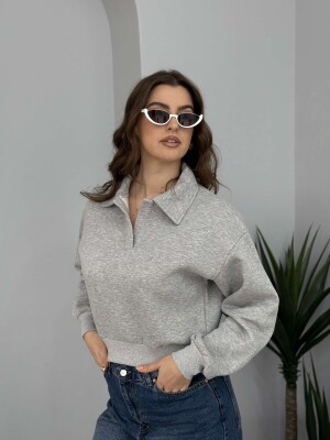 ONE COLOR POLO WOMEN SWEATSHIRT GREY/GRI 