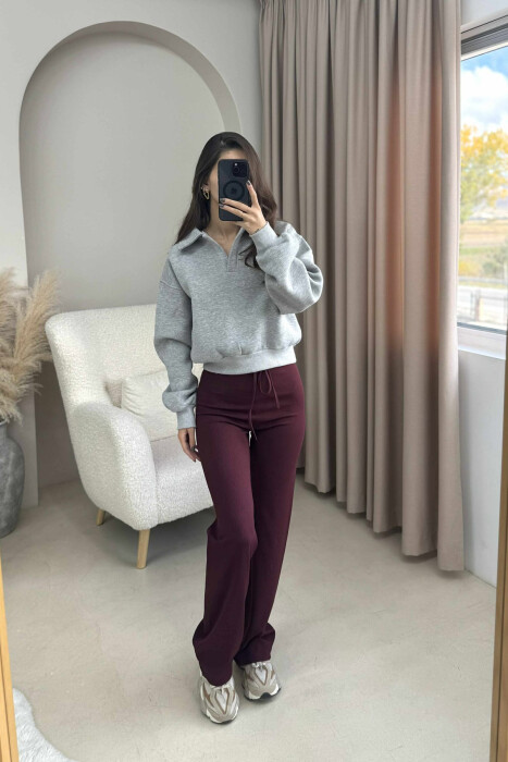 ONE COLOR POLO WOMEN SWEATSHIRT GREY/GRI - 1