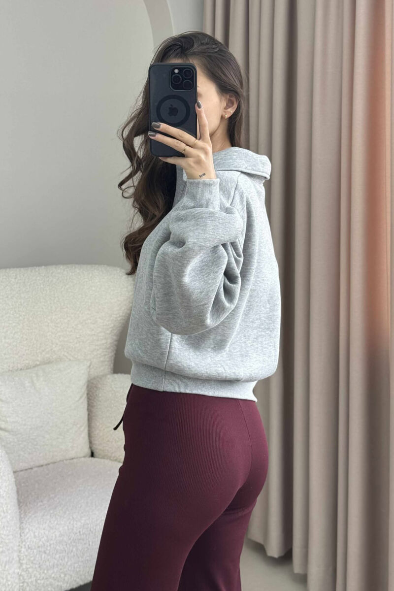 ONE COLOR POLO WOMEN SWEATSHIRT GREY/GRI - 3