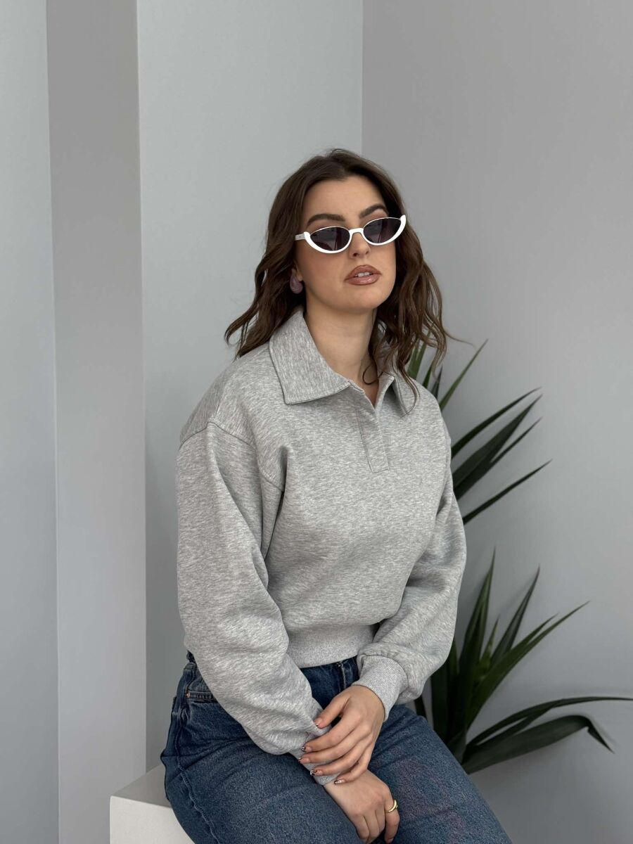 ONE COLOR POLO WOMEN SWEATSHIRT GREY/GRI - 5