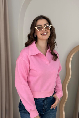 ONE COLOR POLO WOMEN SWEATSHIRT PINK/ROZE 