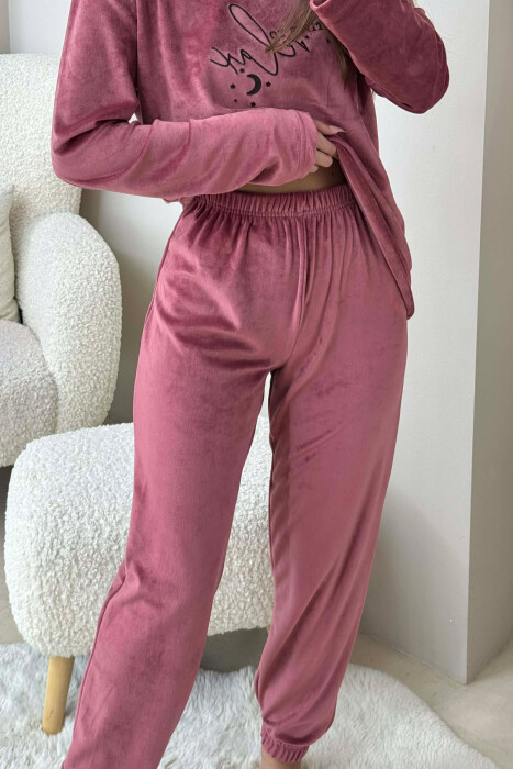 ONE COLOR VELVET SWEATSHIRT+JOGGERS WOMEN PYJAMAS VINEGAR/UTHULL - 2