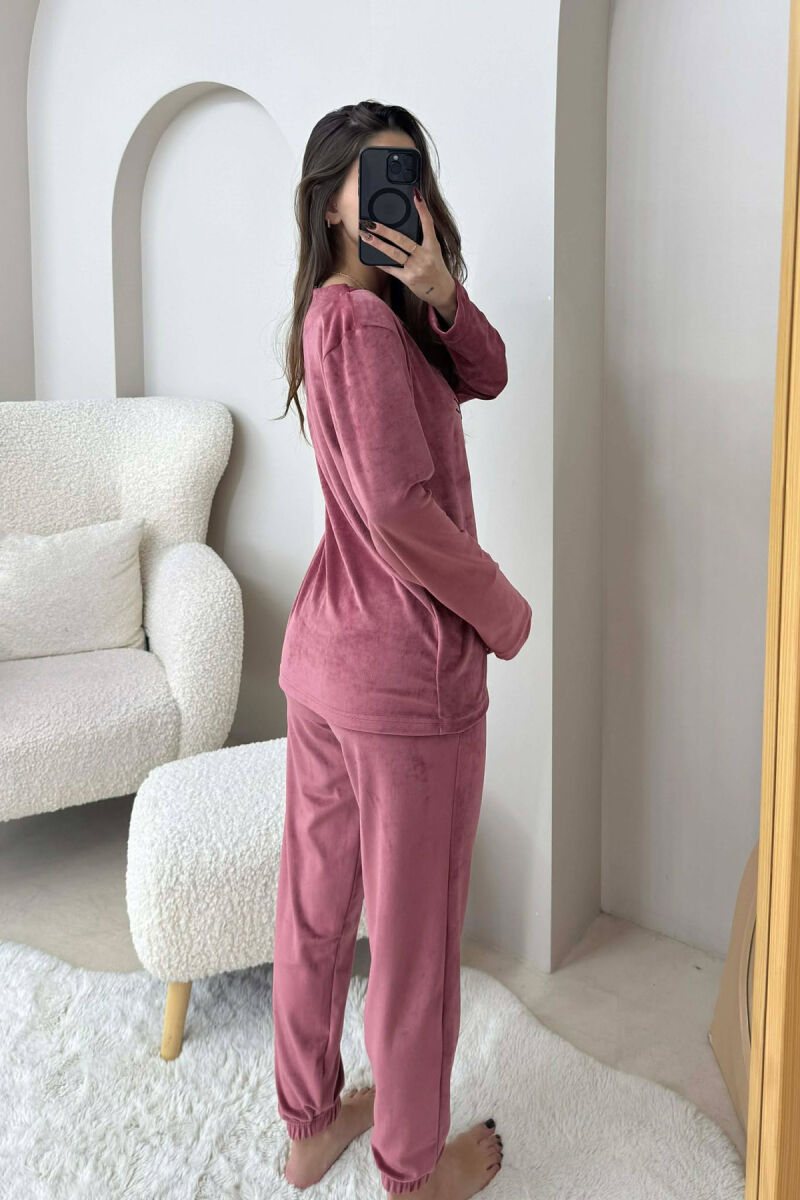 ONE COLOR VELVET SWEATSHIRT+JOGGERS WOMEN PYJAMAS VINEGAR/UTHULL - 3