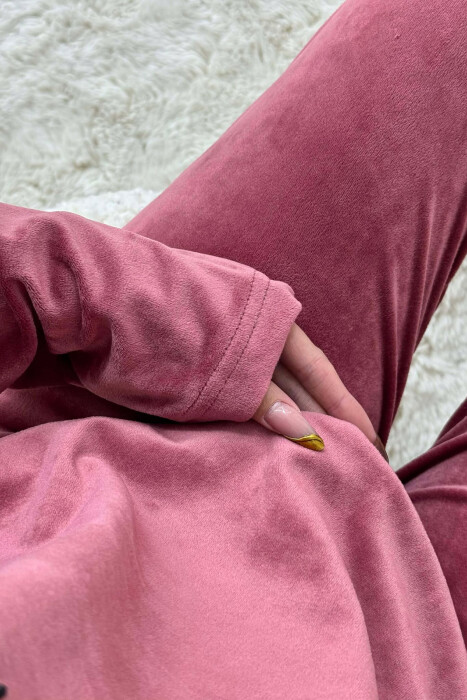 ONE COLOR VELVET SWEATSHIRT+JOGGERS WOMEN PYJAMAS VINEGAR/UTHULL - 4