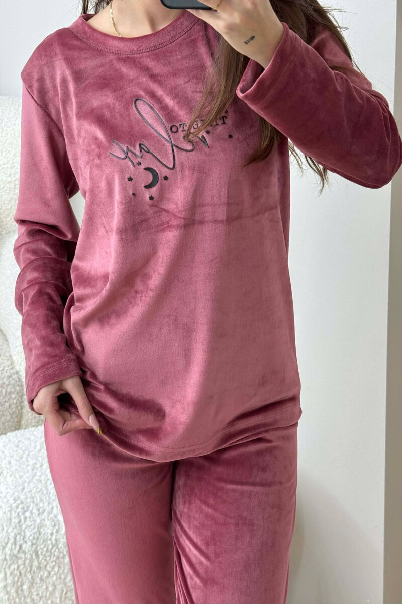 ONE COLOR VELVET SWEATSHIRT+JOGGERS WOMEN PYJAMAS VINEGAR/UTHULL - 5