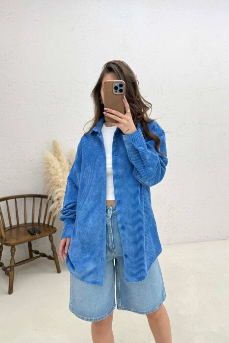 KEMISHE NJE NGJYRESHE PER FEMRA NE NGJYRE BLU - KLAUDIO FASHION