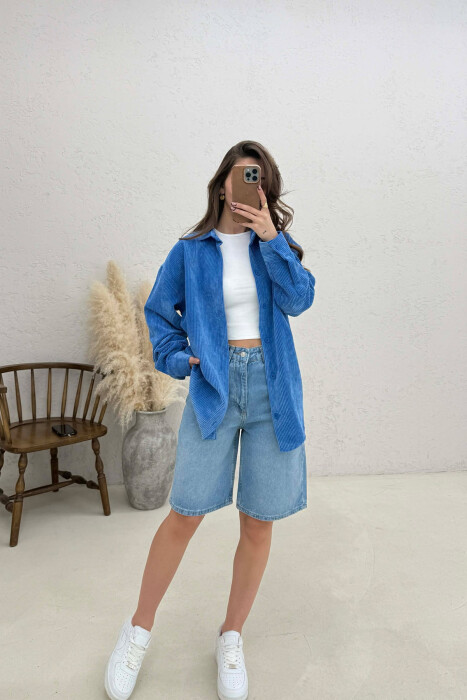 ONE COLOR WOMAN SHIRT BLUE/BLU - 4