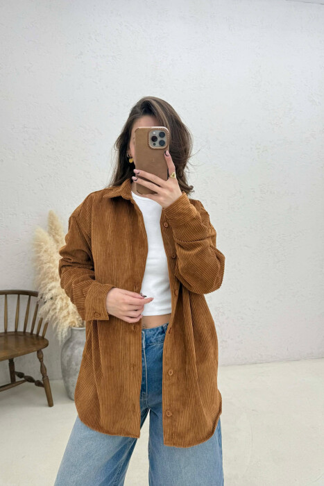 KEMISHE NJE NGJYRESHE PER FEMRA NE NGJYRE KAFE - KLAUDIO FASHION