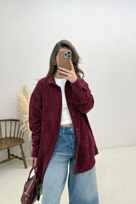 ONE COLOR WOMAN SHIRT BURGUNDY/VISHNJE - 1