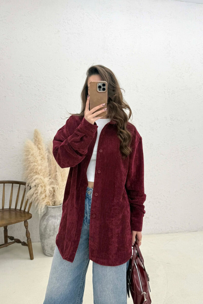 ONE COLOR WOMAN SHIRT BURGUNDY/VISHNJE - 2