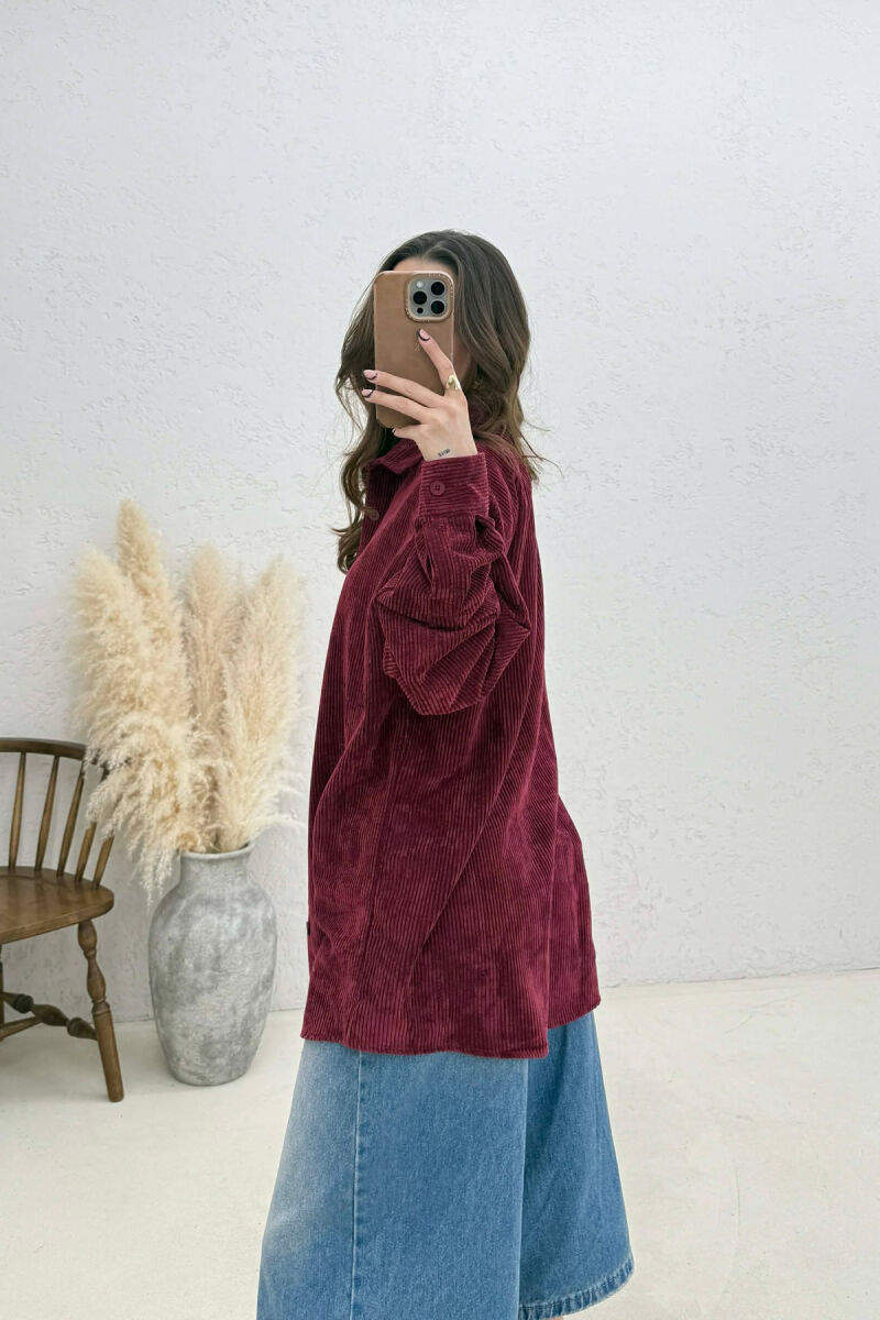 ONE COLOR WOMAN SHIRT BURGUNDY/VISHNJE - 4