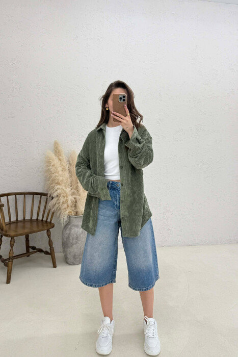 ONE COLOR WOMAN SHIRT GREEN/JESHILE - 2