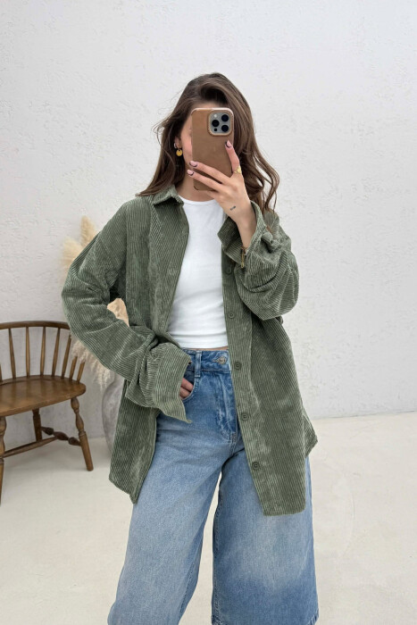 ONE COLOR WOMAN SHIRT GREEN/JESHILE - 3