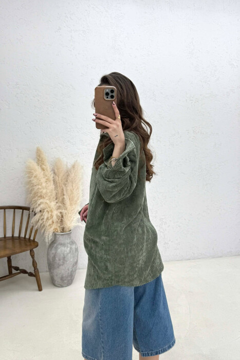 ONE COLOR WOMAN SHIRT GREEN/JESHILE - 4
