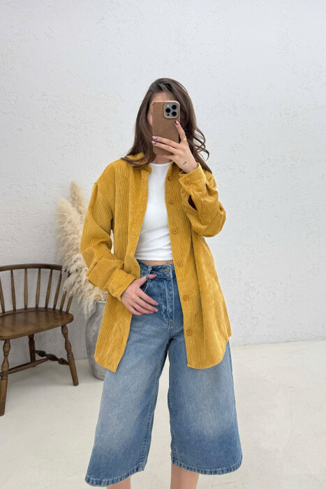 KEMISHE NJE NGJYRESHE PER FEMRA NE NGJYRE MUSTARDE - KLAUDIO FASHION