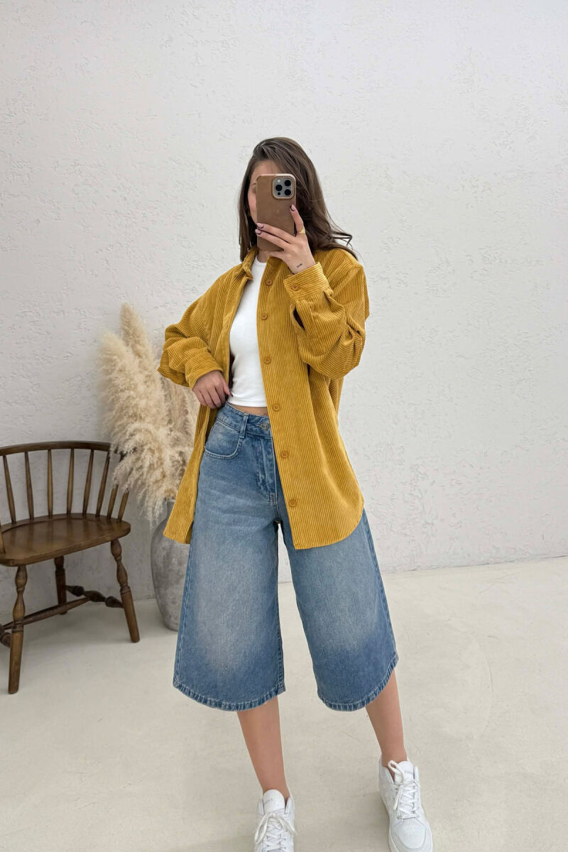ONE COLOR WOMAN SHIRT MUSTARD/MUSTARDE - 2