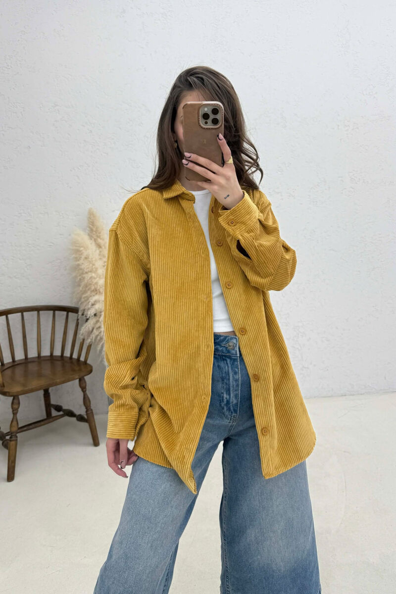 ONE COLOR WOMAN SHIRT MUSTARD/MUSTARDE - 3