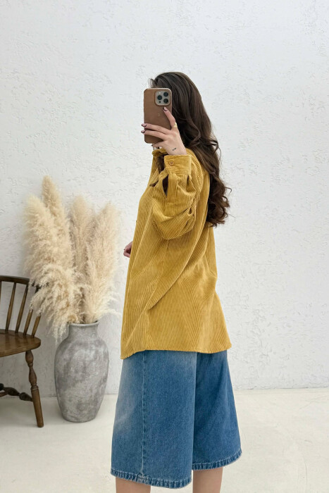 ONE COLOR WOMAN SHIRT MUSTARD/MUSTARDE - 4