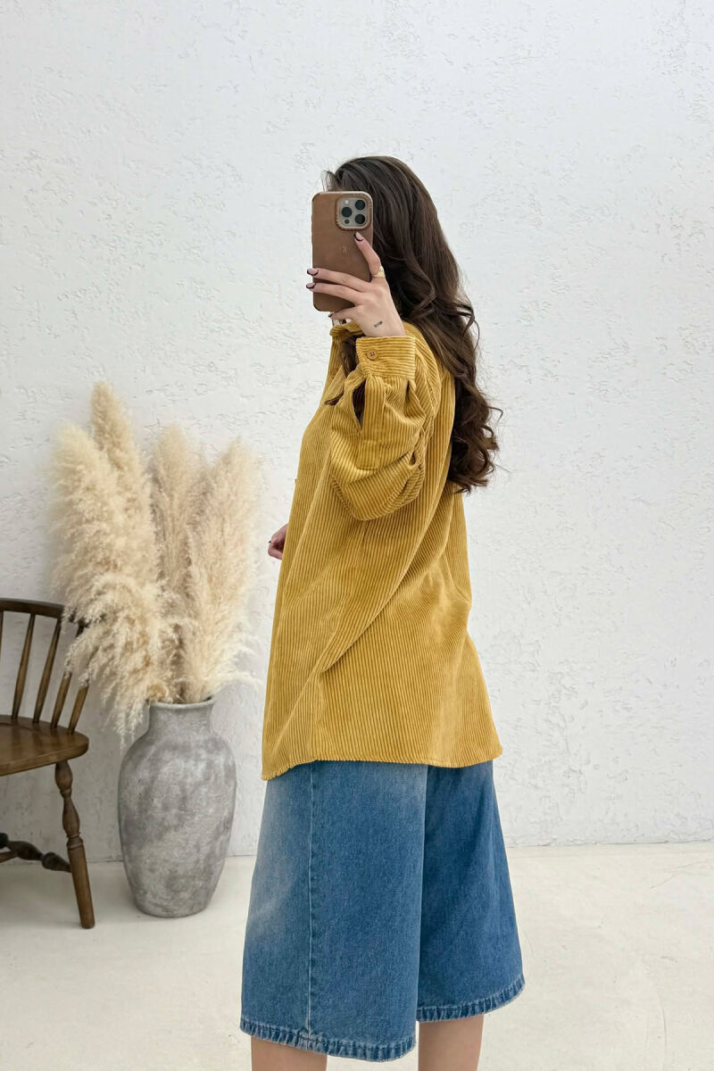 ONE COLOR WOMAN SHIRT MUSTARD/MUSTARDE - 4