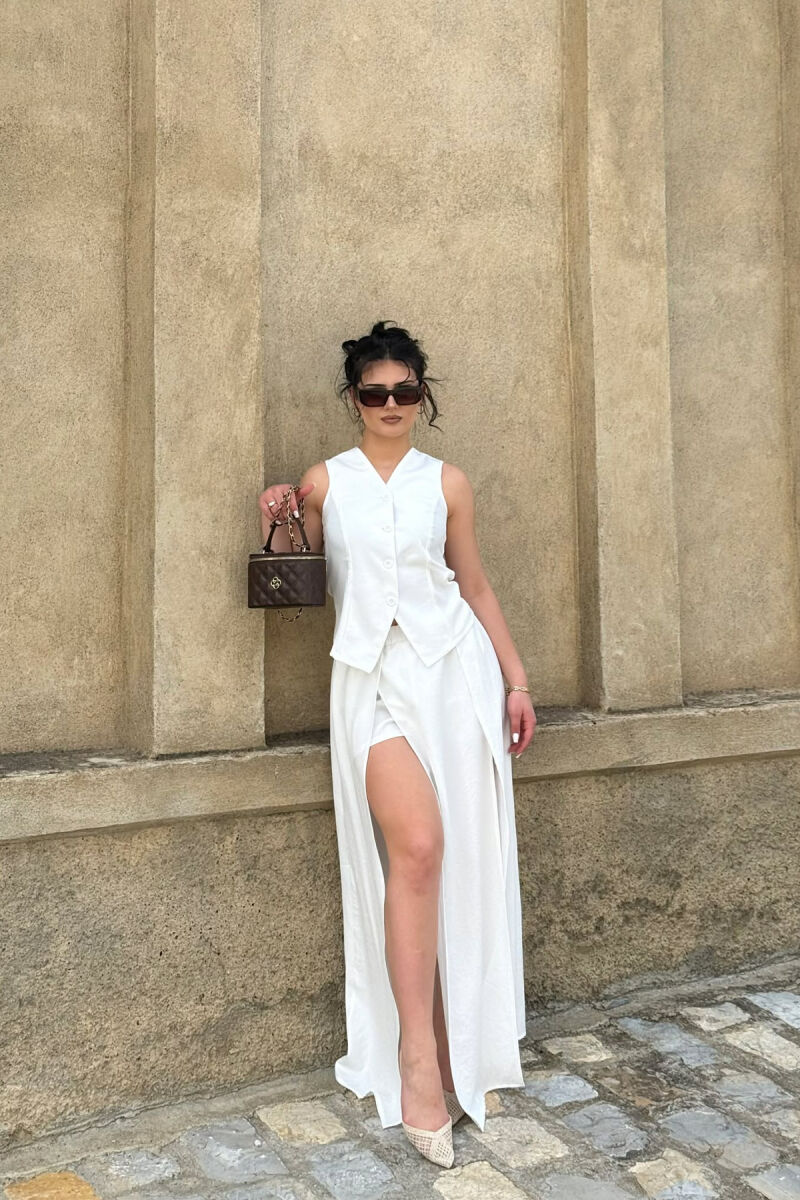 ONE COLOR VEST + SKORTS WOMAN SET WHITE-E BARDHE - 4