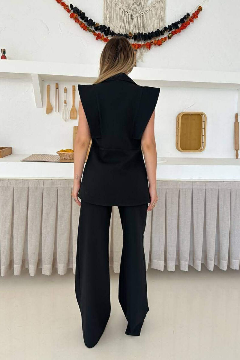 ONE COLOR VEST + TROUSERS WOMAN SET BLACK/ E ZEZE - 4