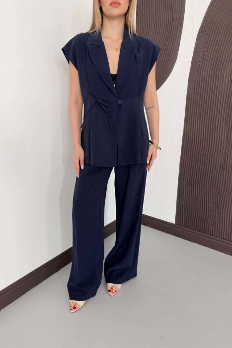 ONE COLOR VEST + TROUSERS WOMAN SET BLUE/BLU - 4