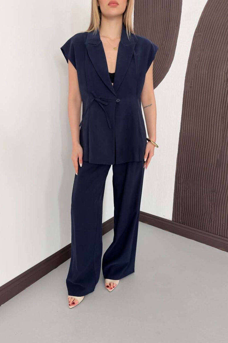 ONE COLOR VEST + TROUSERS WOMAN SET BLUE/BLU - 4