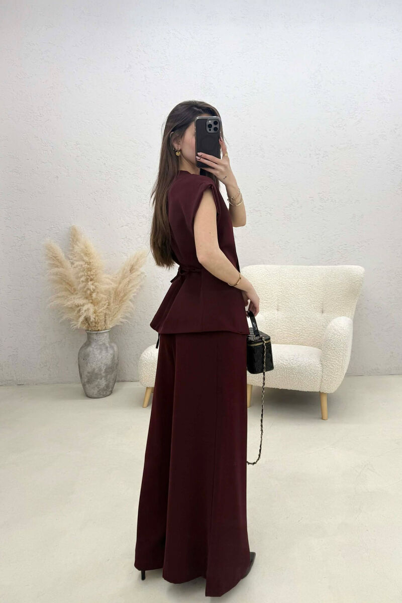 ONE COLOR VEST + TROUSERS WOMAN SET DARK BURGUNDY/VISHNJE E ERRET - 5