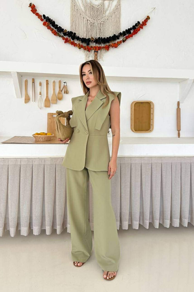 ONE COLOR VEST + TROUSERS WOMAN SET MINT/MENTE - 2