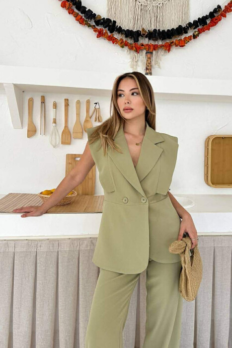 ONE COLOR VEST + TROUSERS WOMAN SET MINT/MENTE - 4