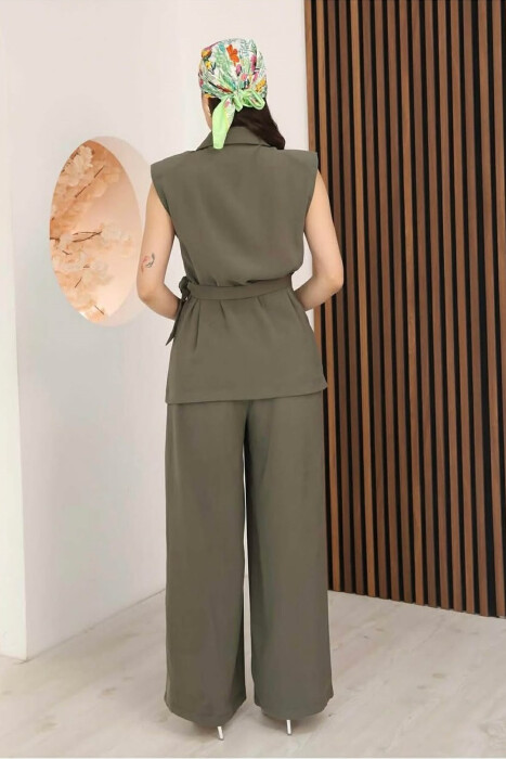 ONE COLOR VEST + TROUSERS WOMAN SET OLIVE/ULLI - 3